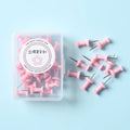 Macaron Color Pushpins – Pastel Plastic Thumb Tacks for Boards Decorative Pushpins Axl Pink-S-40pcs-box
