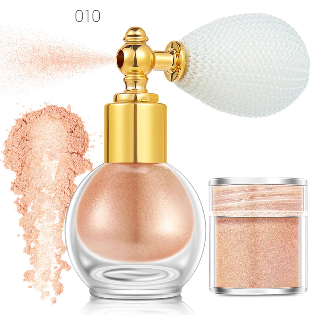 Vegan Pearl Glitter Highlighter Spray Powder – Face & Body Glitter Highlighter Axl