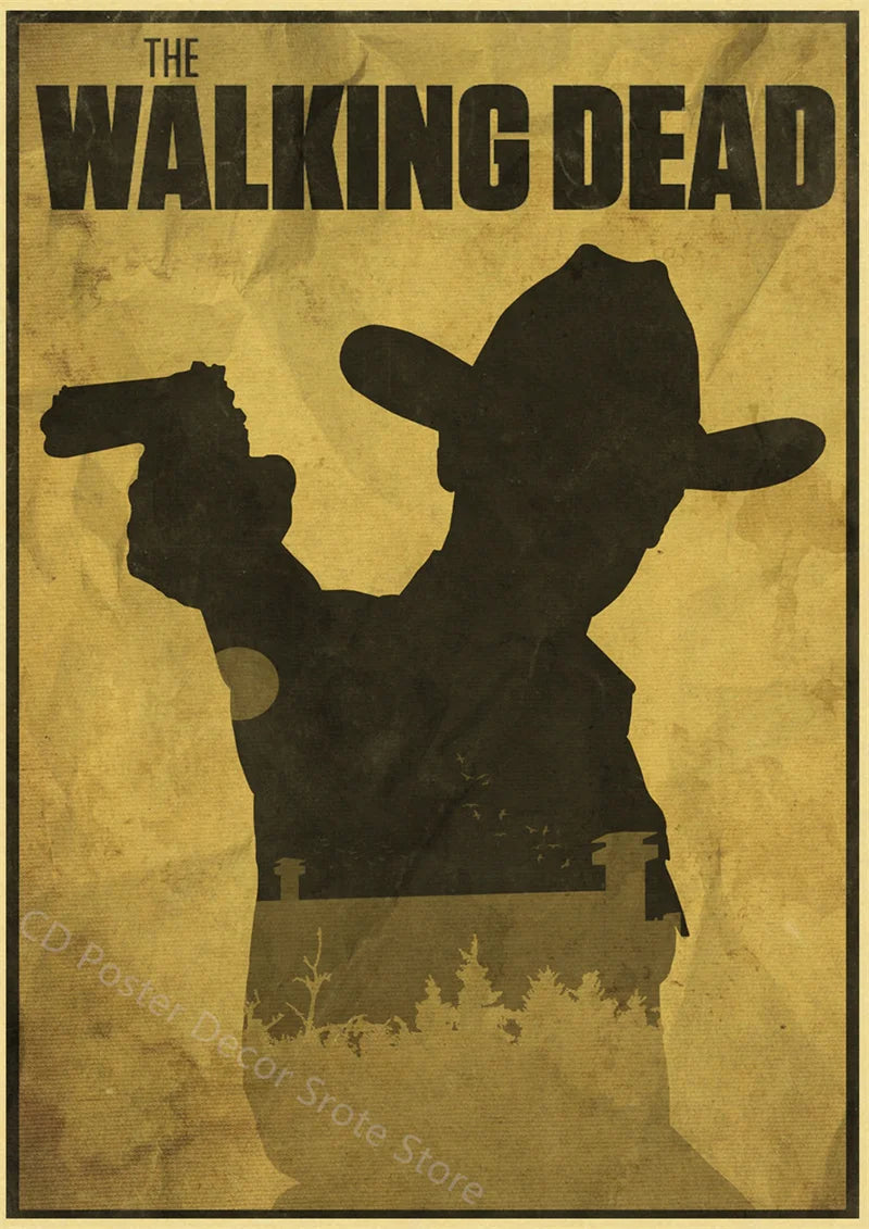 Walking Dead Retro Vintage Poster | Wall Art Print A3/A4