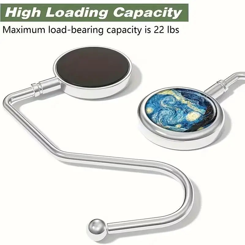 2-Pack Folding Desk Hook – Stainless Steel Portable Bag Hanger Folding Desk Hook Axl