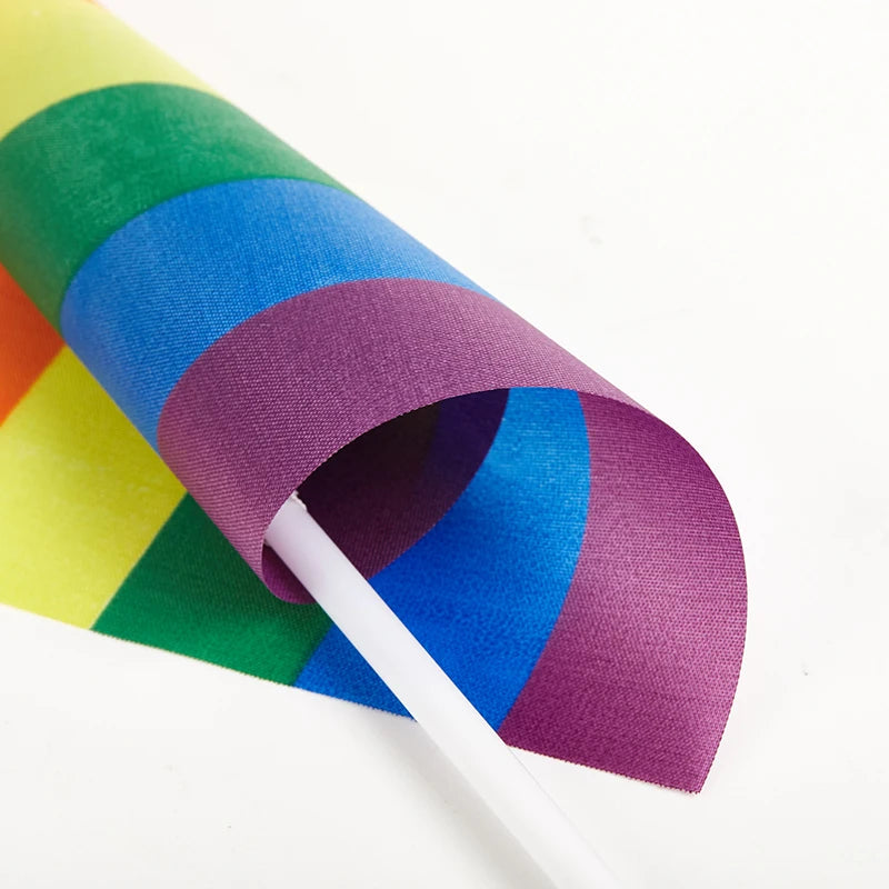 10-Pack Mini Rainbow Pride Flags with Poles – 14×21cm Mini Parade Flags Axl
