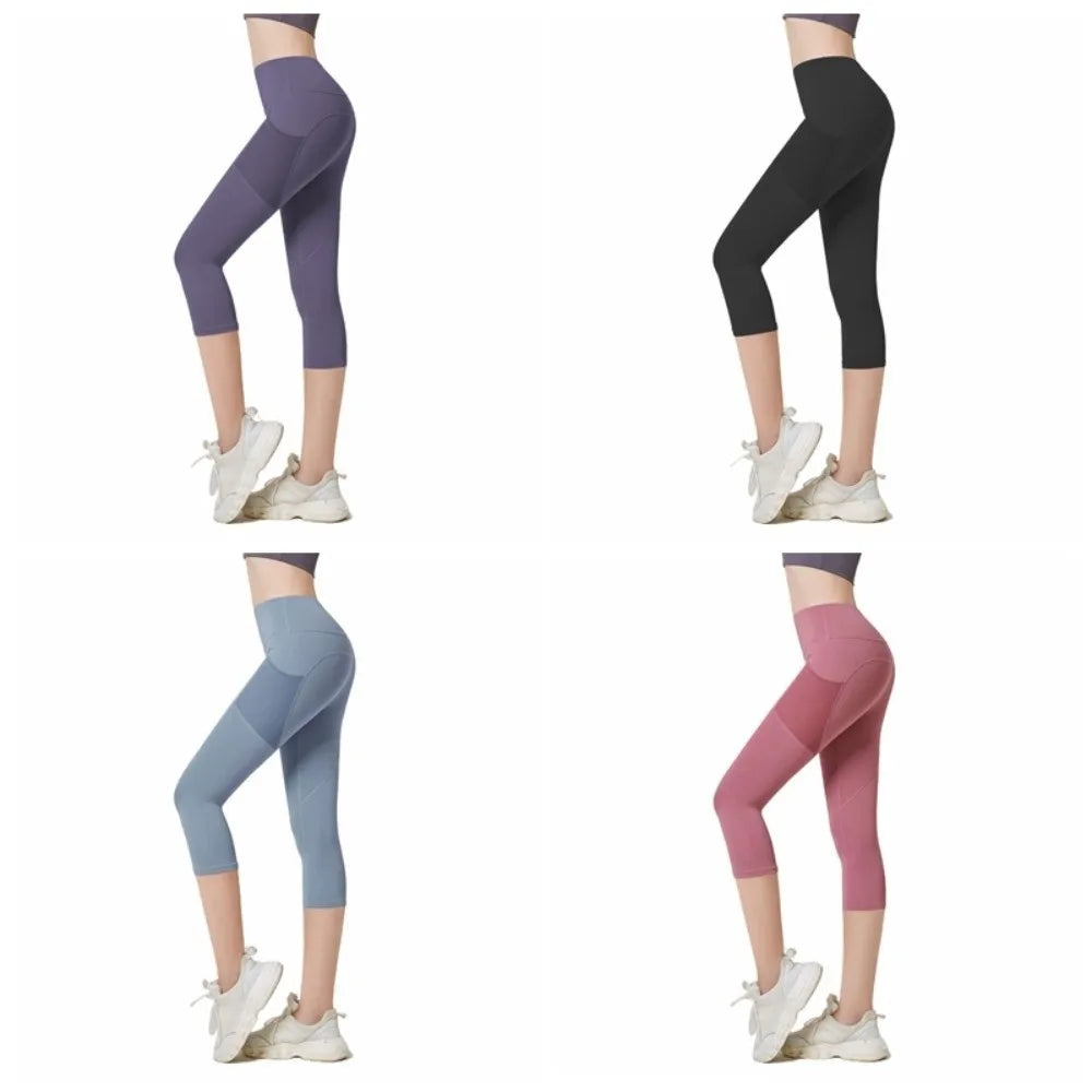 Women's Calf-Length Yoga Leggings – Quick Dry with Pockets Yoga Cropped Leggings Axl