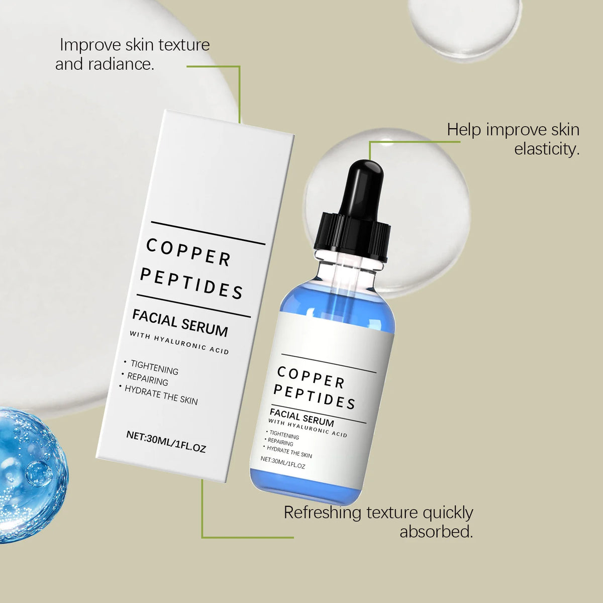 Copper Peptide Face Serum – Hydration & Skin Barrier Repair 30ml Face Serum Axl