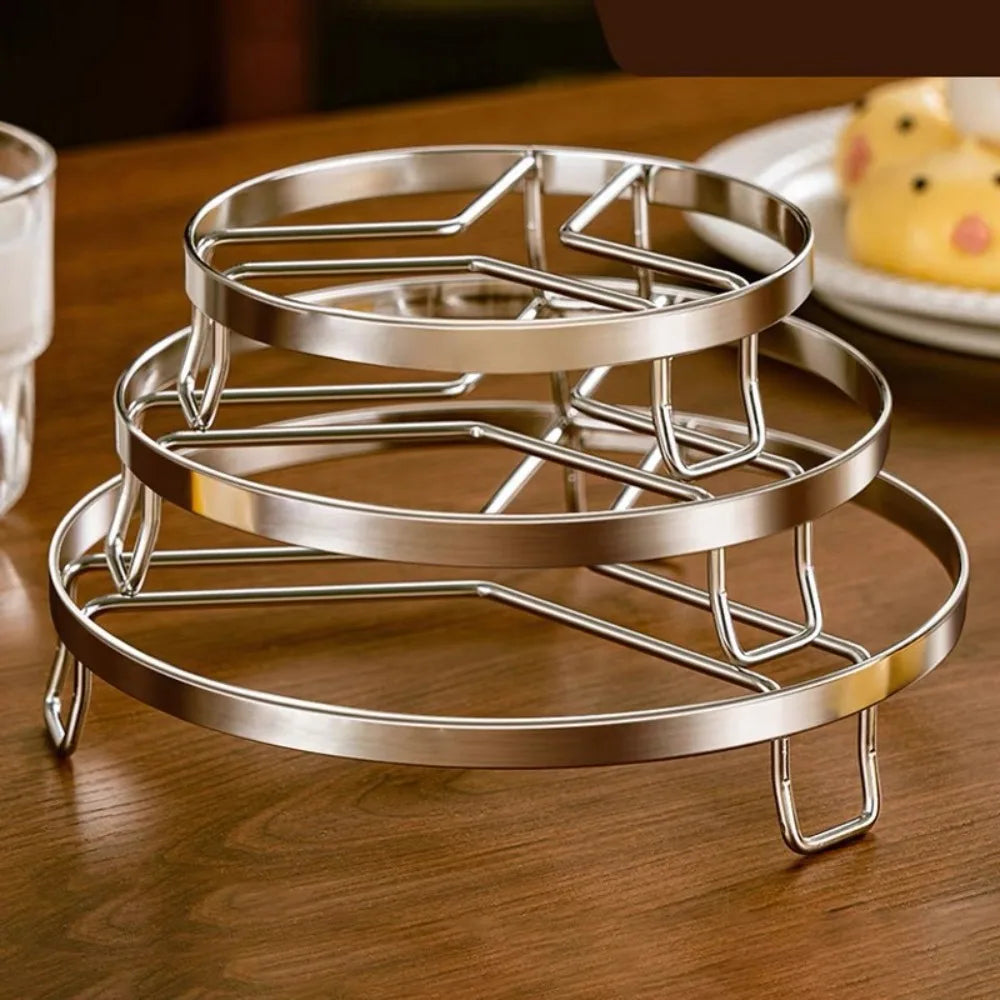 Stainless Steel Stackable Steamer Rack – 3 Sizes | Round Pot Rack Kitchen Steamer Rack Axl