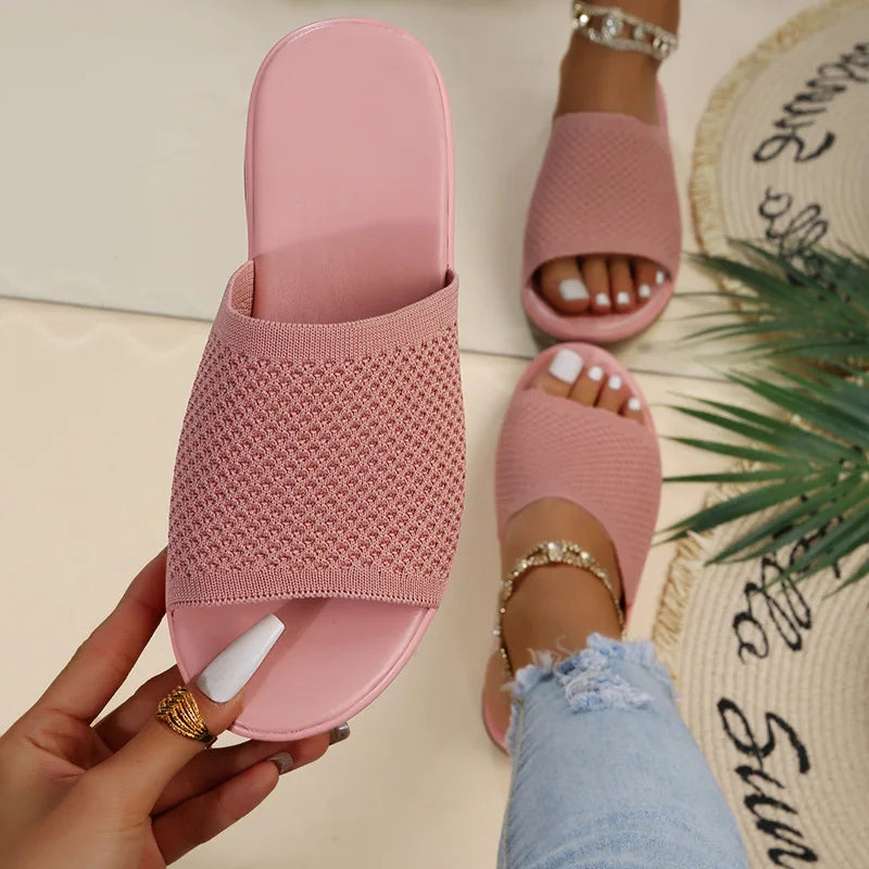 Women's Elastic Roman Flat Sandals – Casual Beach Slide Slippers Flat Slide Sandals Axl