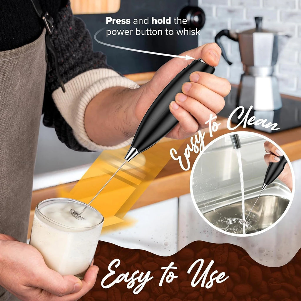 ONEKA Handheld Milk Frother – Mini Whisk for Coffee & Latte Handheld Milk Frother Axl