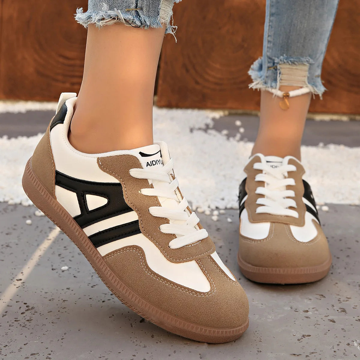 Women's Platform Vulcanize Sneakers – Lace-Up Casual Flat Shoes Women's Casual Sneakers Axl