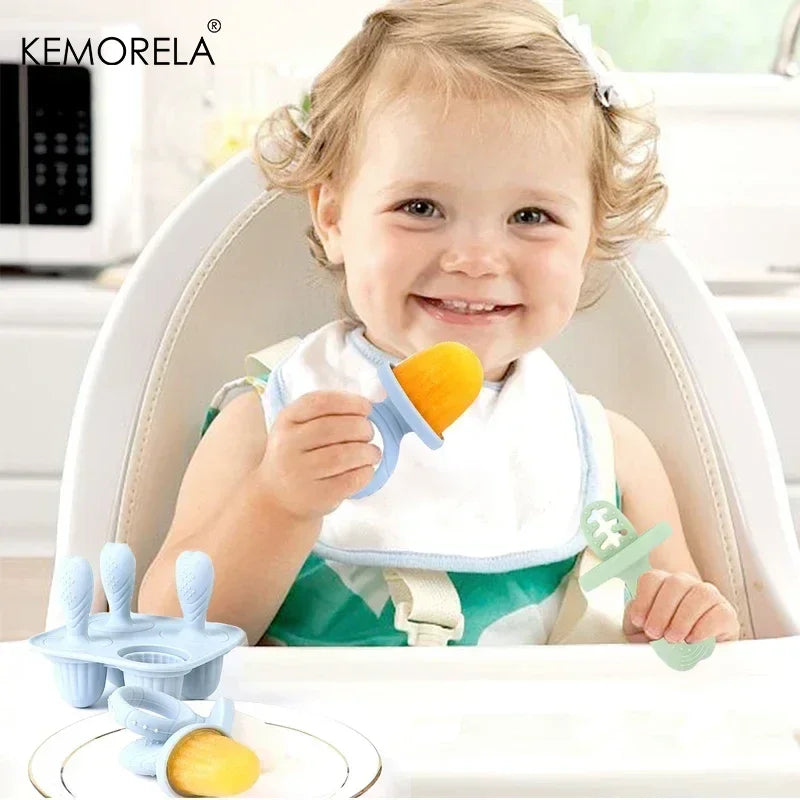 4-Cavity Silicone Baby Popsicle Mold – DIY Ice Cream Stick Mold Popsicle Mold Axl