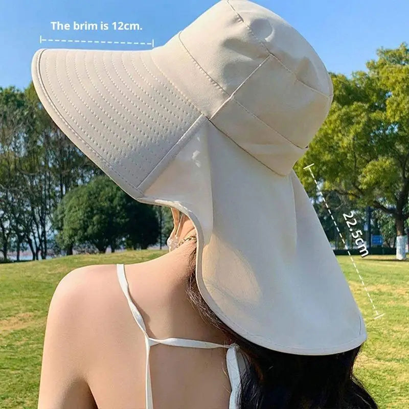 Women's UPF 50+ Wide Brim Sun Hat with Ponytail Slot Wide Brim Sun Hat Axl White one size