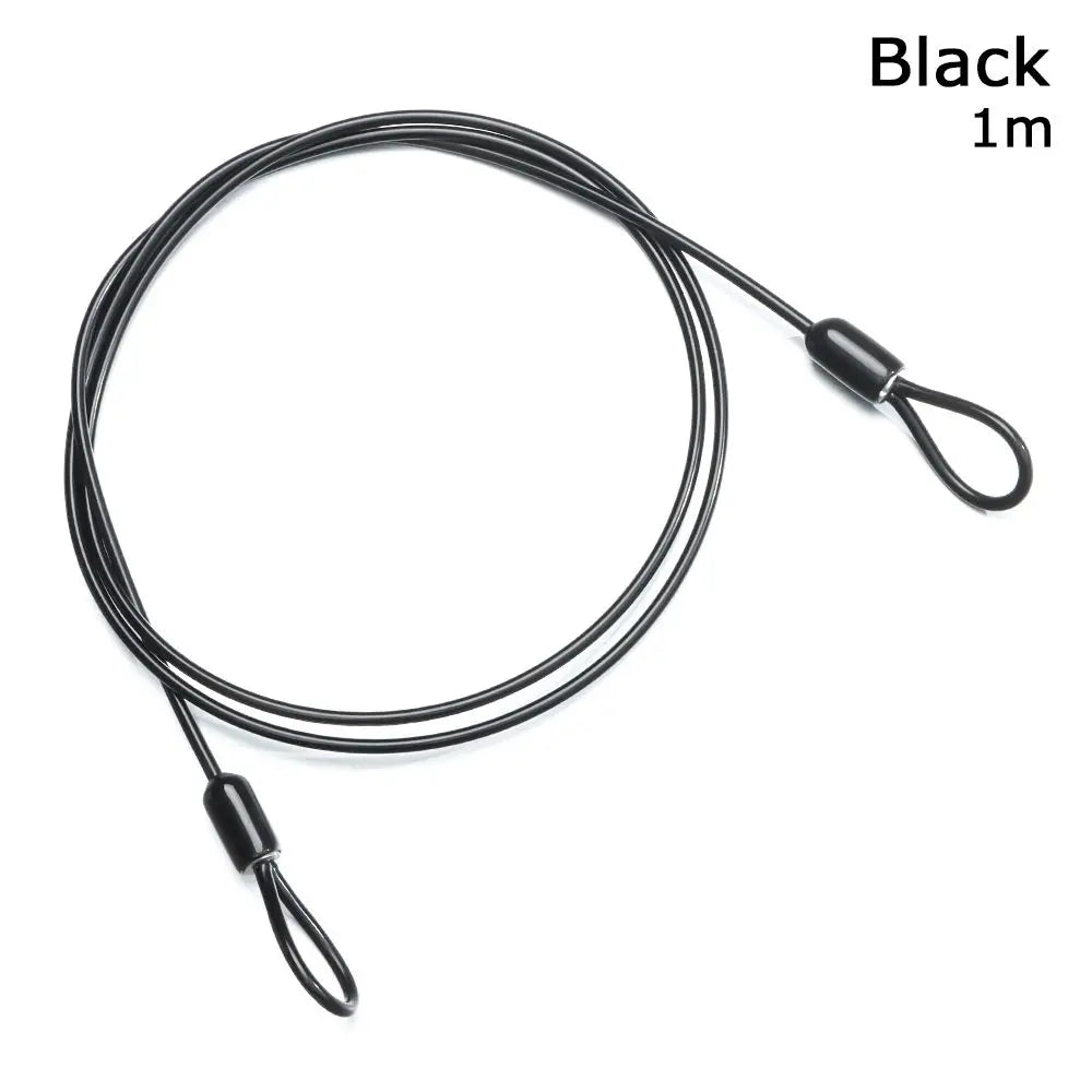 Steel Cable Bike Lock 0.5/1/2m – MTB & Road Bicycle Wire Bicycle Cable Lock Axl Black-1 meter