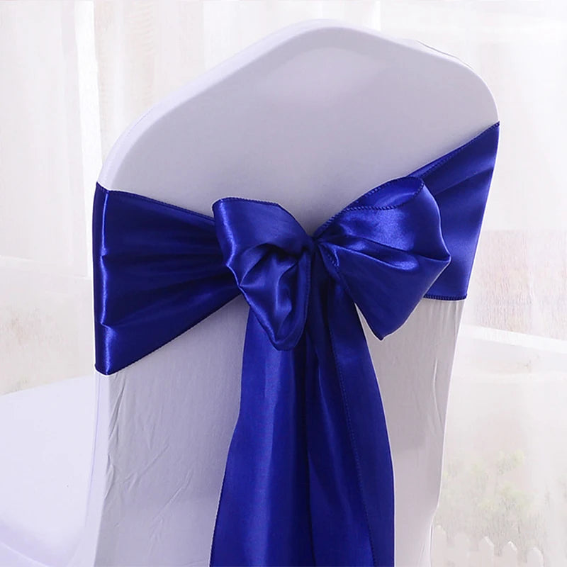 Satin Chair Sash Bow – Wedding & Party Chair Decoration Chair Sash Bow Axl Navy blue