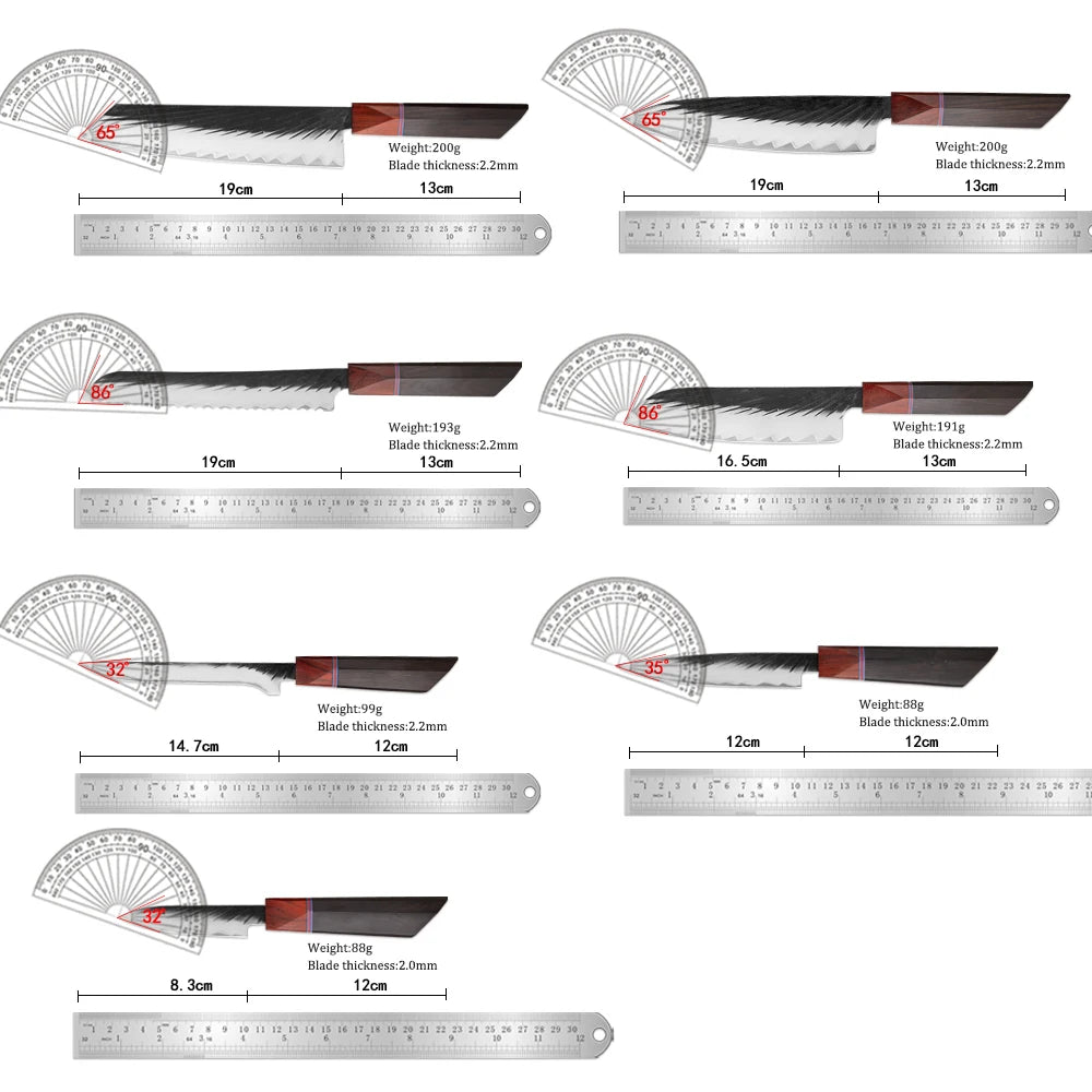 XITUO 1–7 Pc Japanese Chef Knife Set | Hand-Forged Steel Kitchen Knife Set Axl