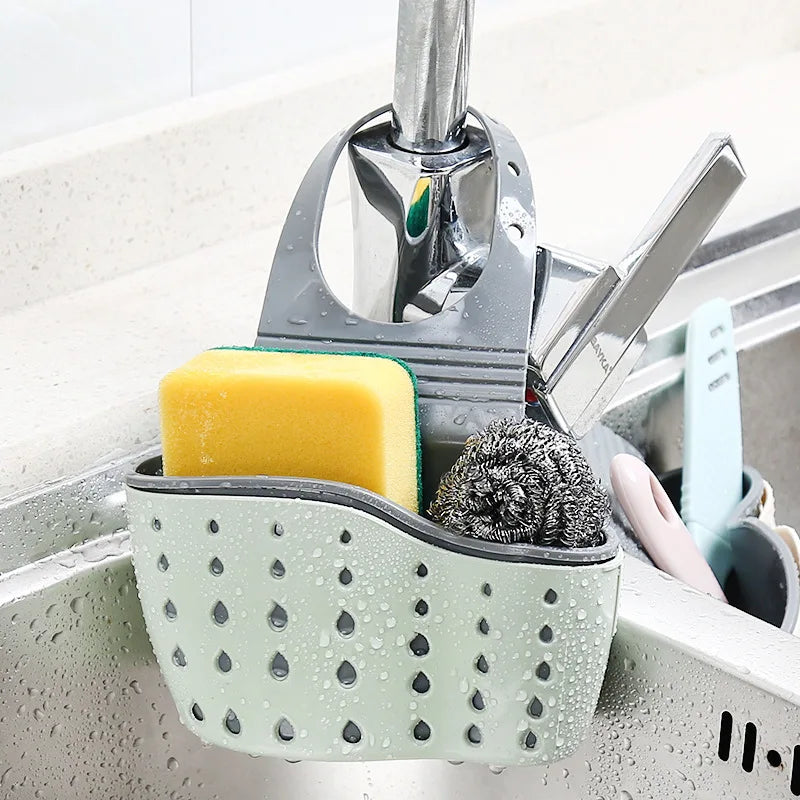 Double Sink Hanging Basket – Sponge & Draining Organizer Sink Storage Basket Axl