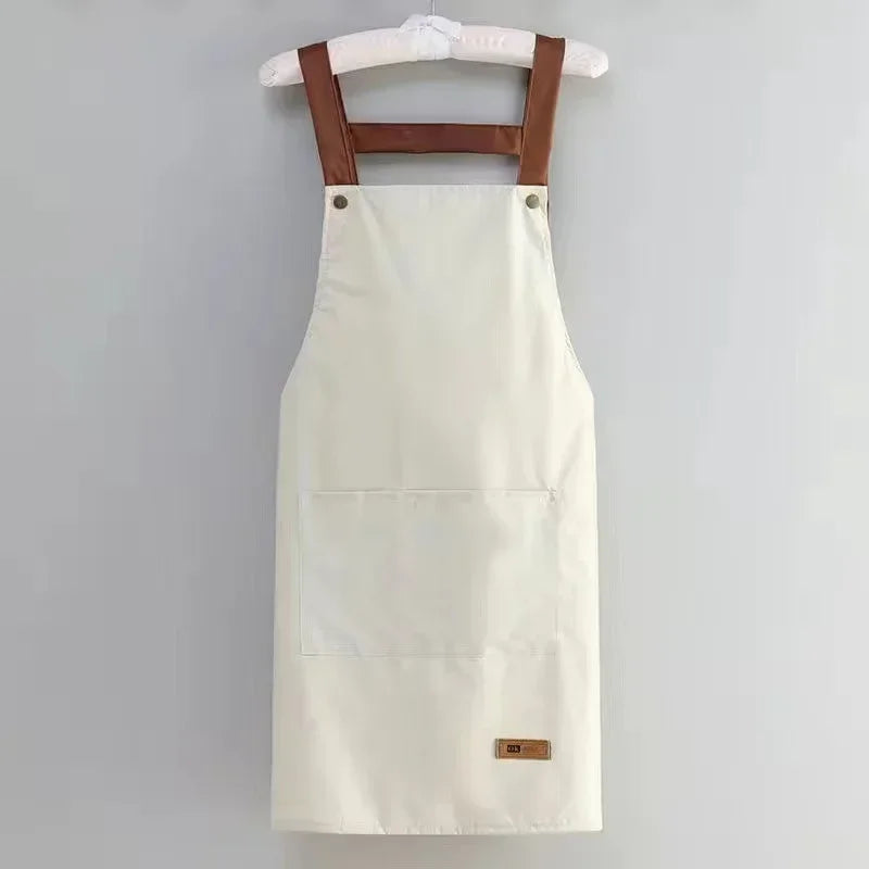 Waterproof Kitchen Apron with Large Pocket – Chef & Restaurant Kitchen Work Apron Axl white OneSize