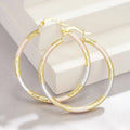 Huitan Three-Tone Metallic Hoop Earrings – Women's Fashion Hoop Earrings Axl E4499