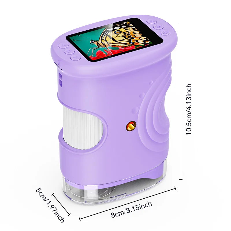 Kids Handheld Digital Microscope – 1000X HD & 2-Inch Screen Kids Digital Microscope Axl Pink