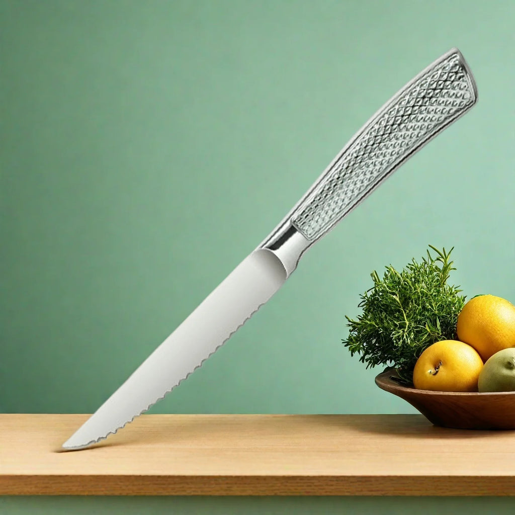 4-Inch Serrated Steak Knife – Mirror Stainless Steel Hollow Handle Steak Knife Axl