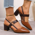Women's Pointed Toe High Heel Slingback Sandals | Fashion Pumps High Heel Sandals Axl 36 Brown