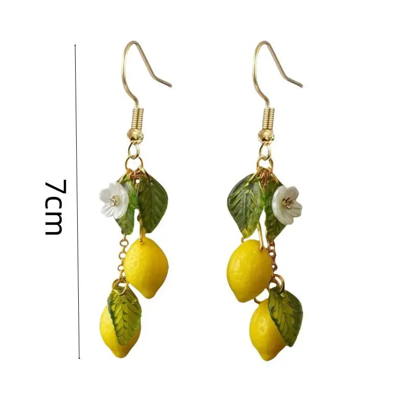 Lemon Tassel Drop Earrings – Bohemian Fruit Dangle Jewelry Dangle Earrings Axl