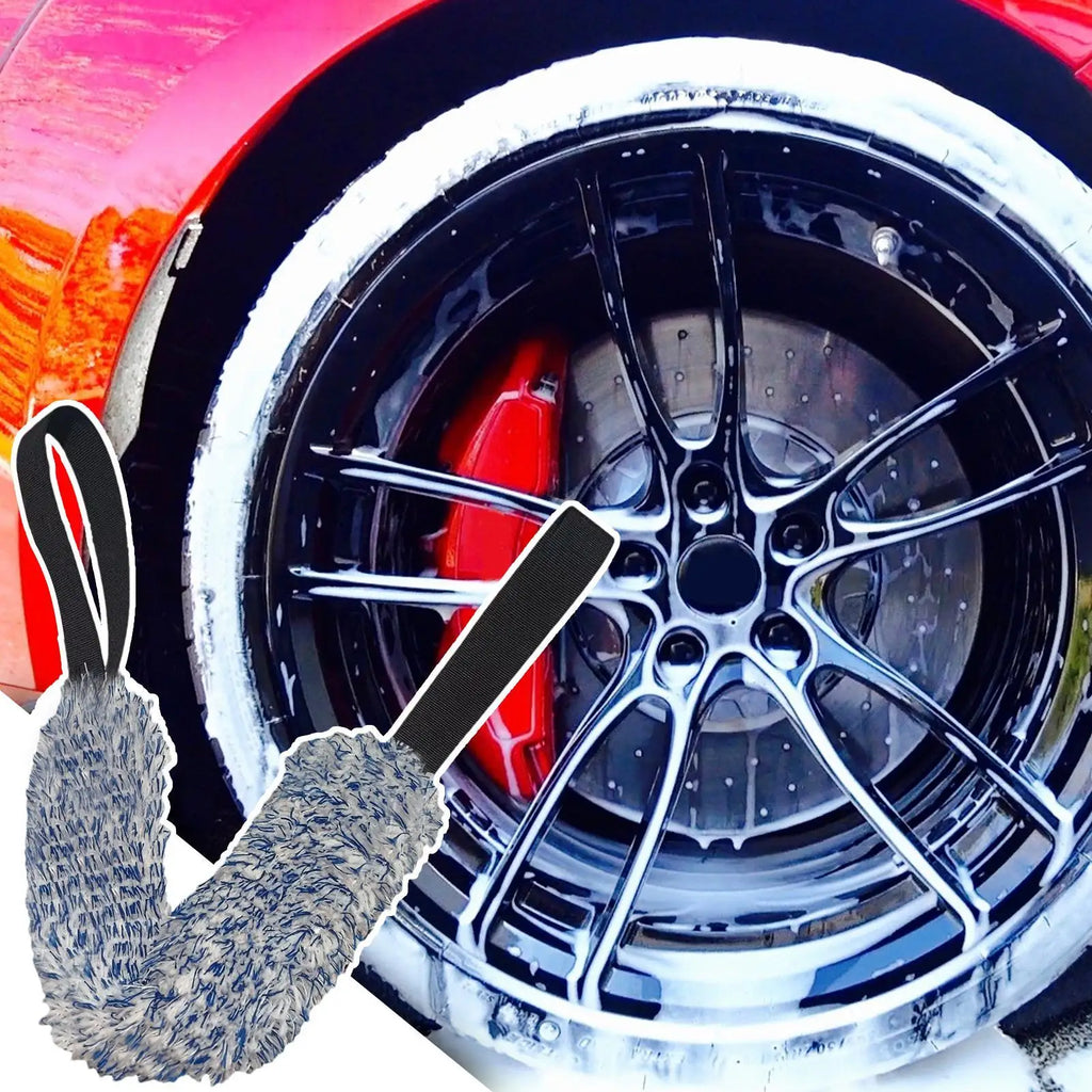 Plush Wheel Rim Cleaning Brush & Car Wheel Wash Towel Wheel Cleaning Brush Axl