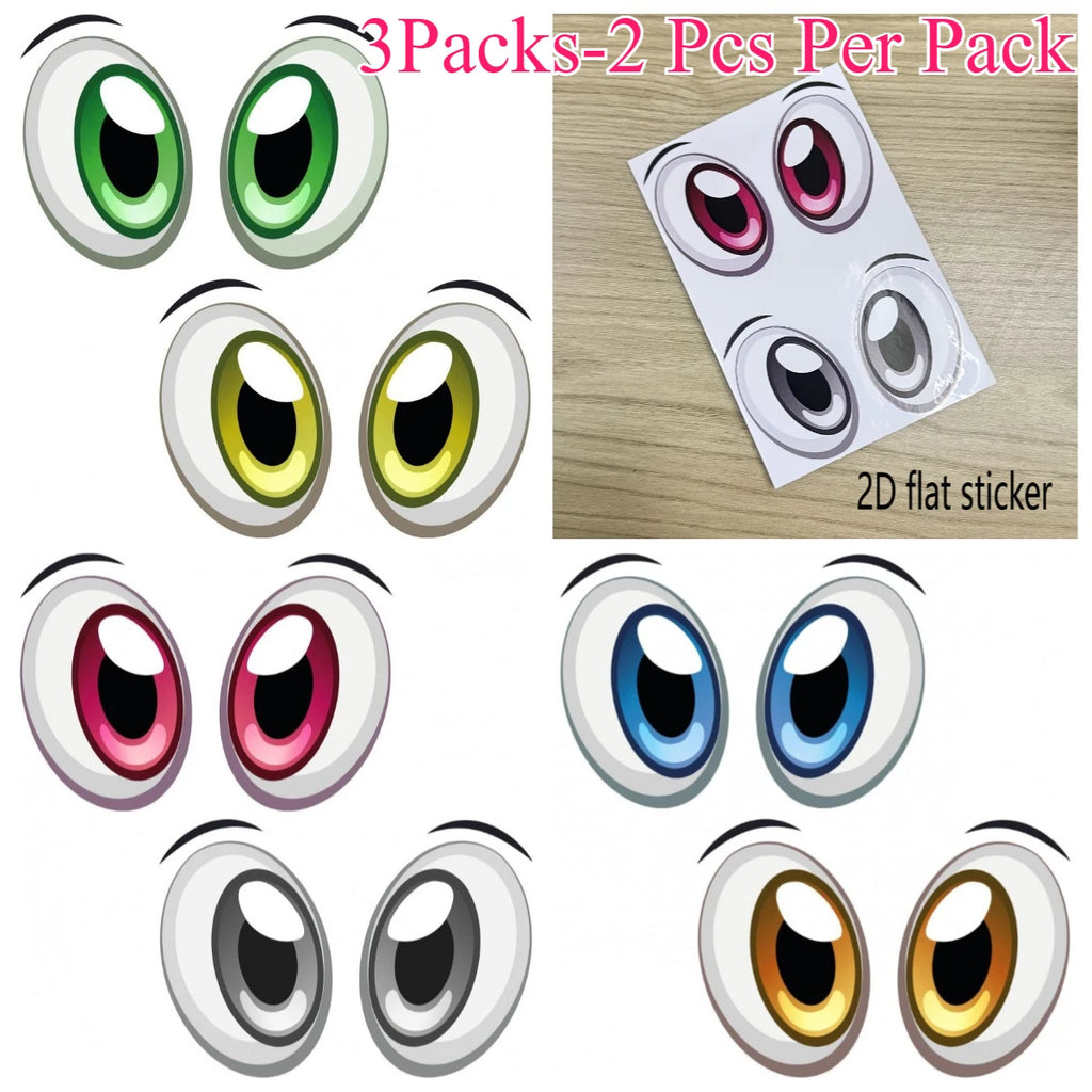6-Pack Robot Eye Static Cling Vinyl Decals | Cars & Gadgets Vinyl Static Cling Decals Axl 3Packs as show