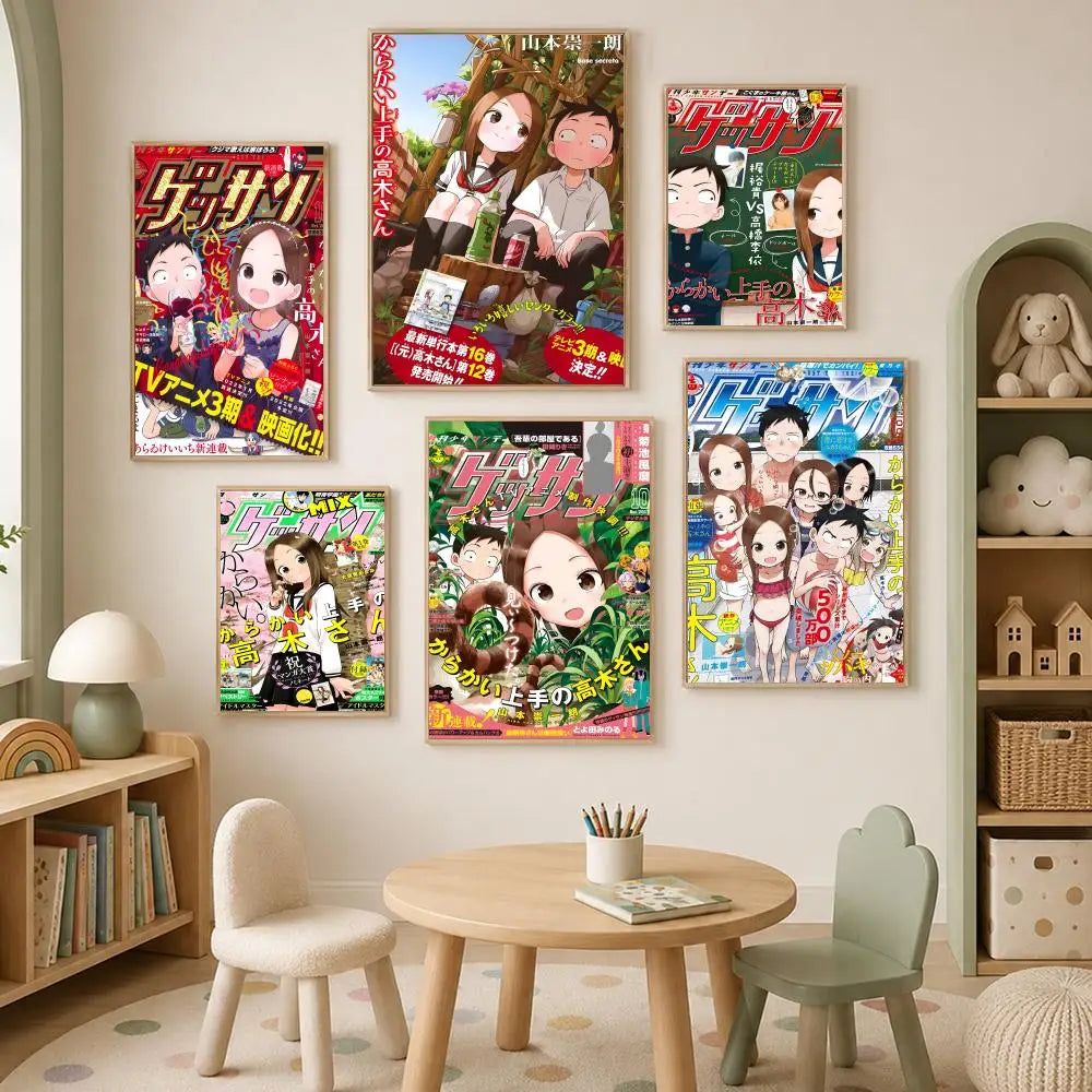 Takagi-san Anime PVC Wall Poster – Self-Stick HD Waterproof Art Anime Wall Poster Axl