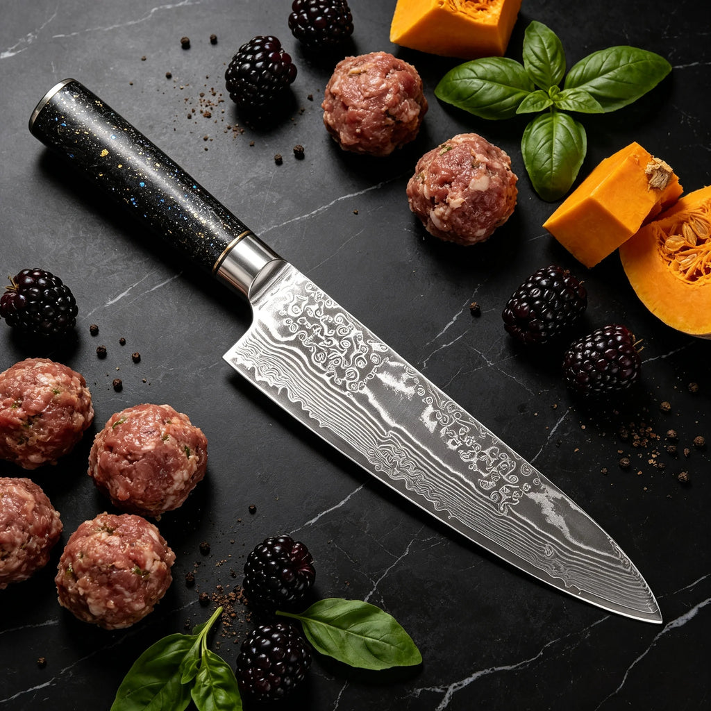 67-Layer Damascus Chef Knife – 8" Gyuto Kitchen Blade Damascus Chef Knife Axl