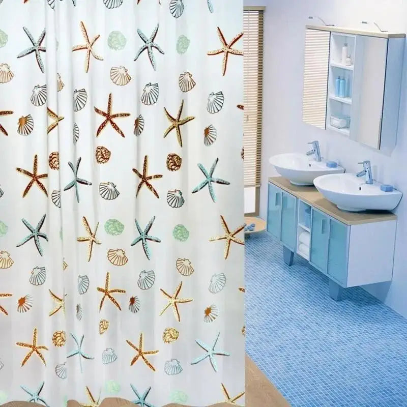 Waterproof Shower Curtain Set 180×200cm + 12 Hooks | PEVA Shower Curtain Set Axl