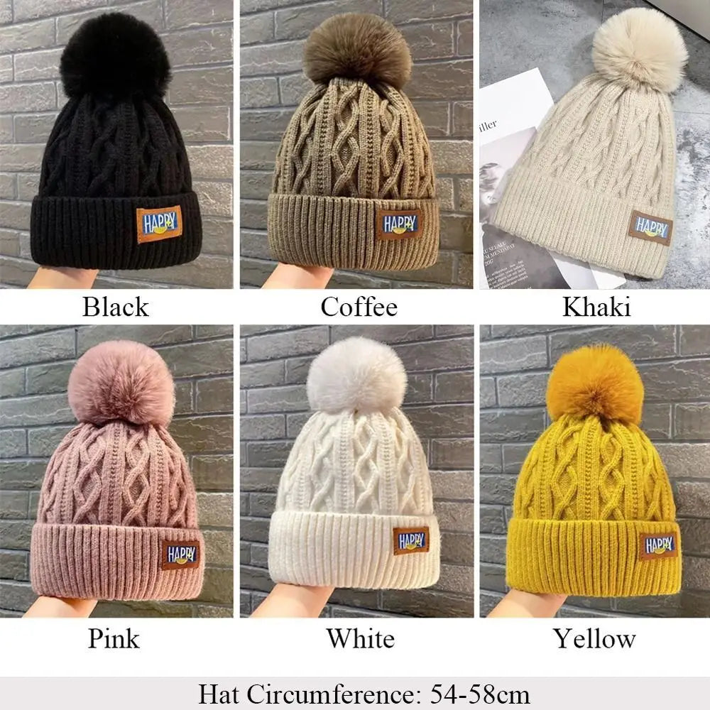 Women's Pompom Knit Beanie – Thickened Winter Warm Hat Winter Knit Beanie Axl