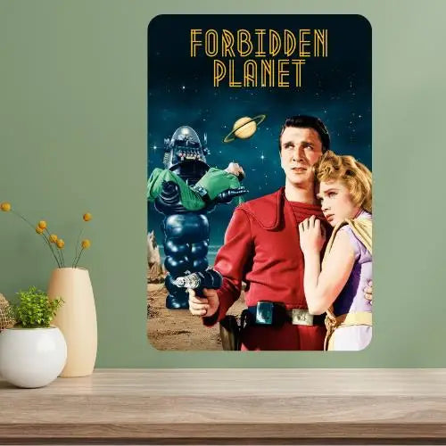 Forbidden Planet Classic Movie Metal Poster Sign | Retro Wall Art Metal Wall Sign Axl aluminum sign aluminum 40x30cm