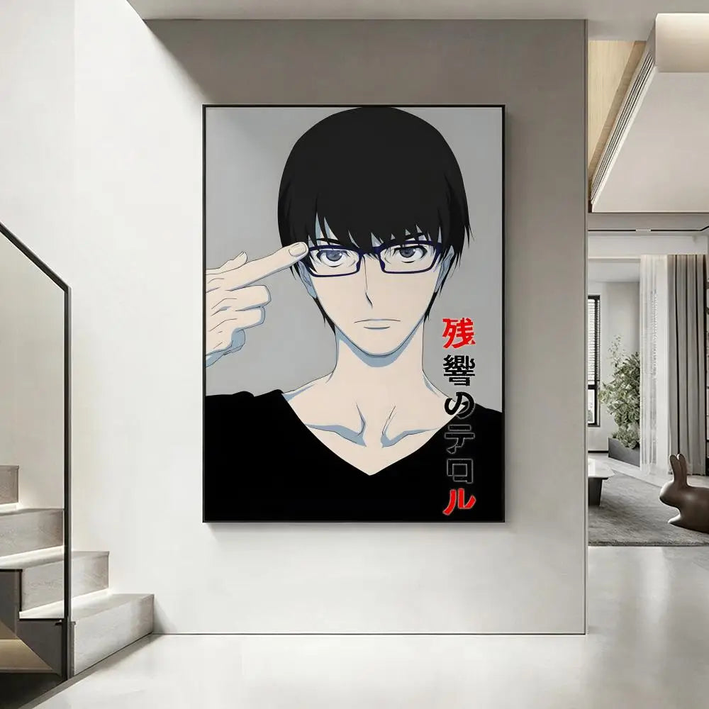Zankyou no Terror Anime Poster – HD Waterproof Wall Art Decor Anime Wall Poster Axl White9 15X20cmNoframe