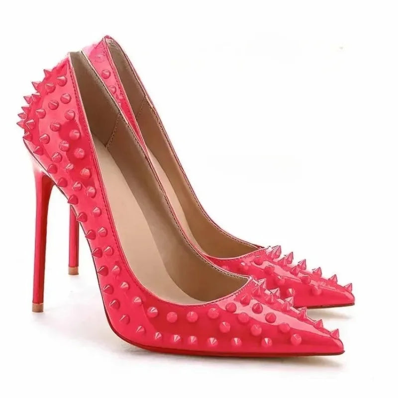 Women's Studded Stiletto Pumps | Pointed Toe High Heels Plus Size Stiletto Pumps Axl