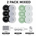6-Sphere Silicone Ice Ball Maker Tray with Funnel Lid | Bar Silicone Ice Ball Tray Axl 2 Pack Mixed