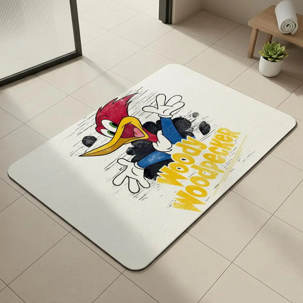 Woody Woodpecker Diatomite Bath Mat – Quick Dry & Non-Slip Diatomite Bath Mat Axl White4 50x80cm