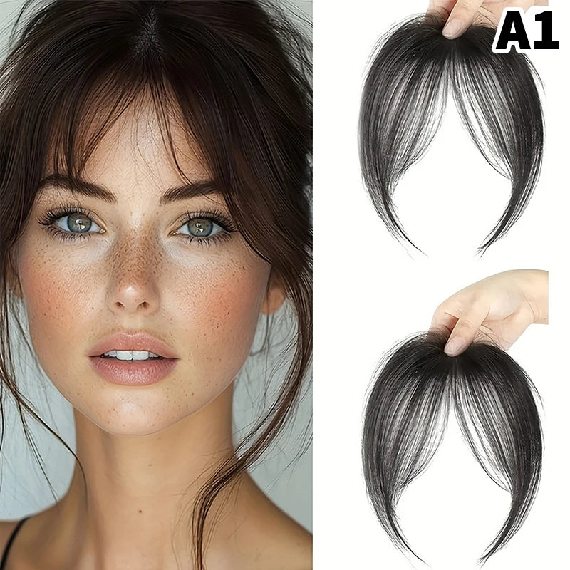 Synthetic Wig Bangs Clip-In Hair Extensions for Women Clip-In Hairpiece Axl A1