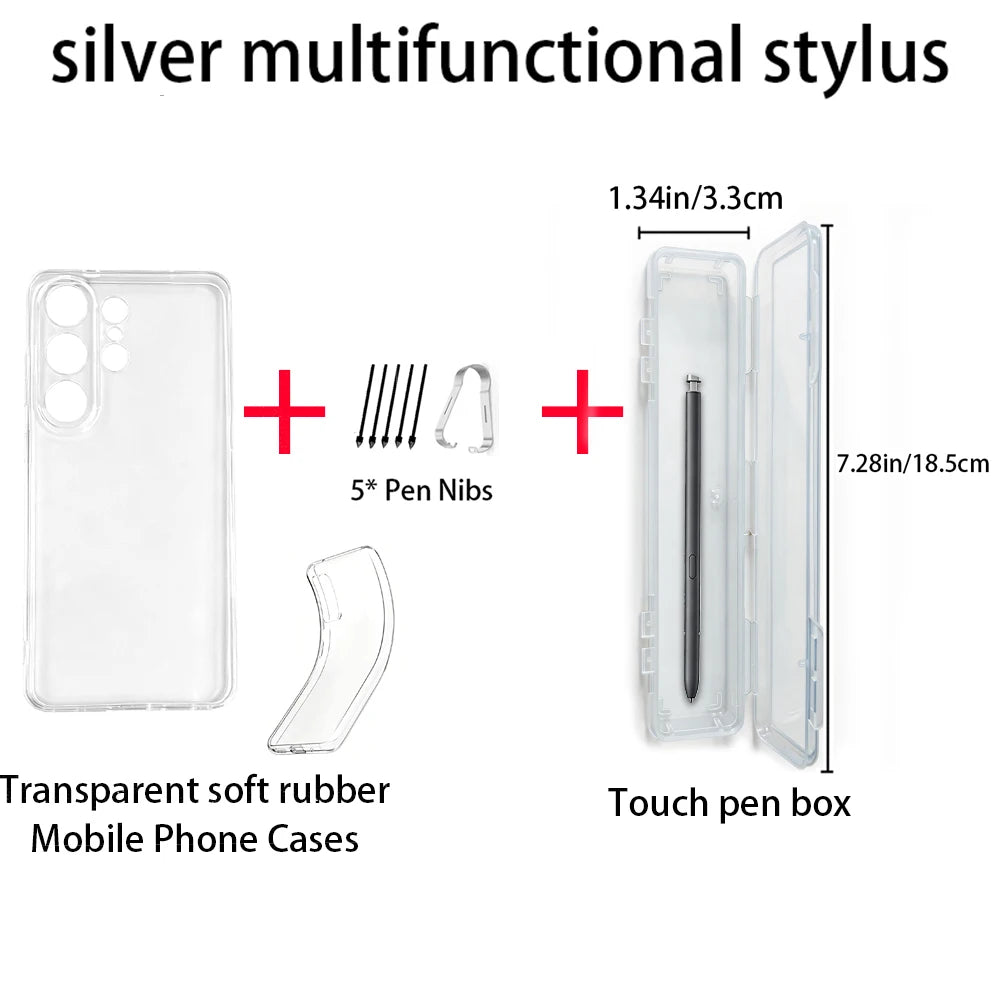 Samsung Galaxy S26 Ultra S Pen + Nibs + Clear Case 3-Piece Kit Phone Accessories Kit Axl Silver Shadow