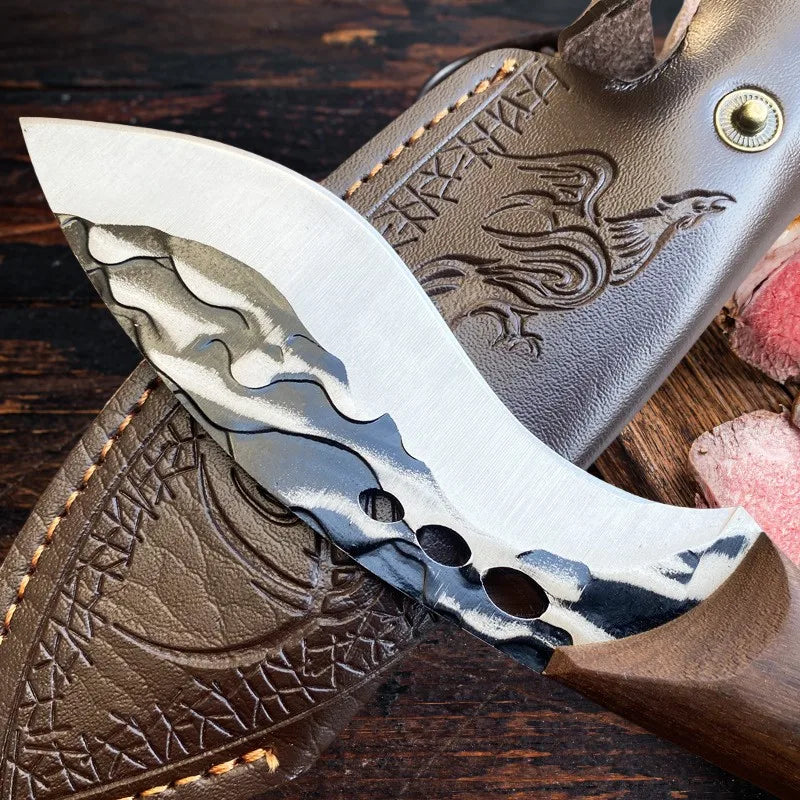 Forged Meat Cleaver & Boning Knife – Full Tang Sandalwood Kitchen Knife Axl