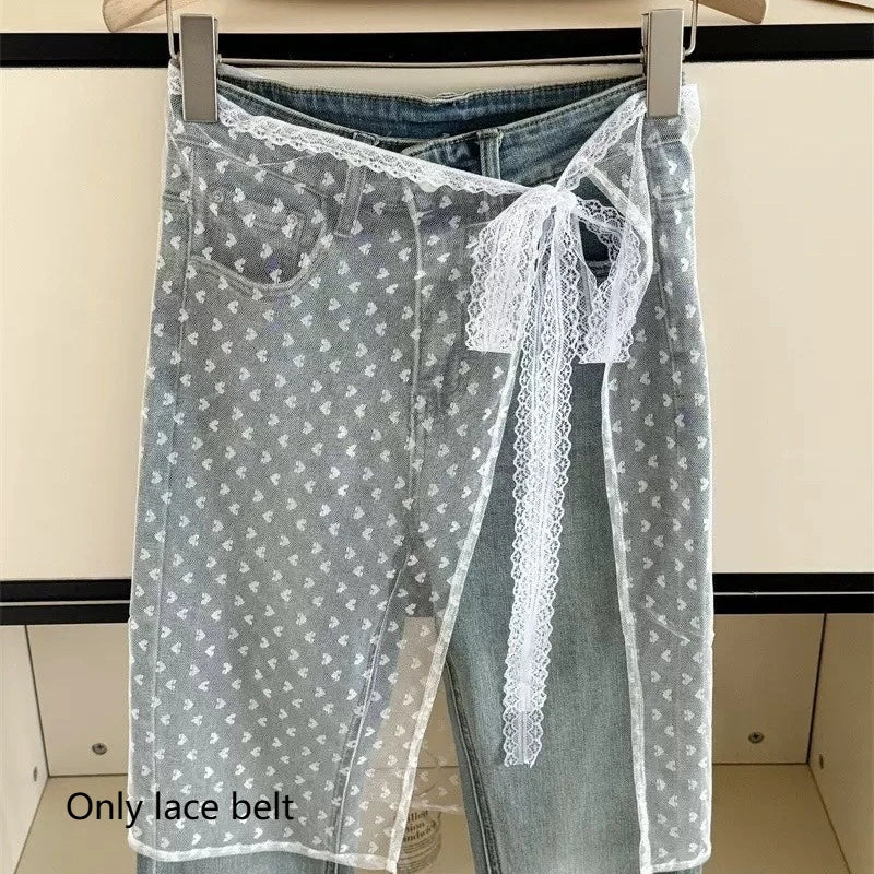 Korean Lace Trim Triangle Mini Skirt – Knit Layered Half Skirt Lace Mini Skirt Axl A-1pcs
