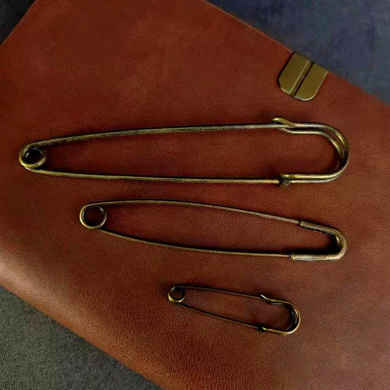 Retro Bronze Large Metal Safety Pins for Clothing & Scarves Metal Safety Pins Axl