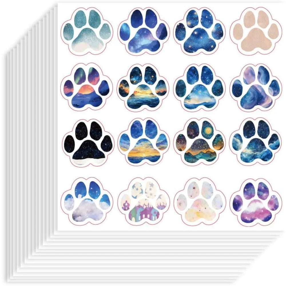 Paw Print Self-Adhesive Stickers – 20 Sheets, 320 pcs Decorative Stickers Axl AECH04-17943