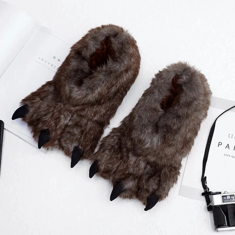 Zebra Faux Fur Slippers Unisex Sizes 36–45 | Lorilury Indoor Slippers Axl Brown Lion 44