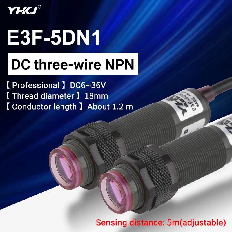 E3F M18 Photoelectric Proximity Sensor Switch NPN PNP 6-36VDC Photoelectric Sensor Axl E3F-5DN1