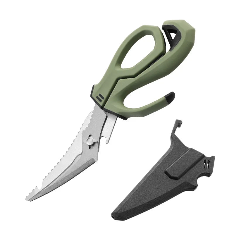 Heavy-Duty Poultry Shears – Detachable Stainless Steel Blades Kitchen Poultry Shears Axl green