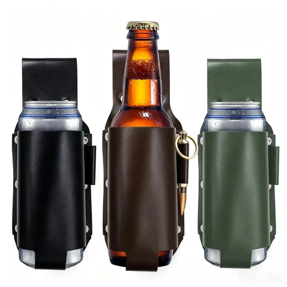 PU Leather Beer Holster Belt Bag – Hands-Free Bottle Holder Beer Holster Belt Bag Axl