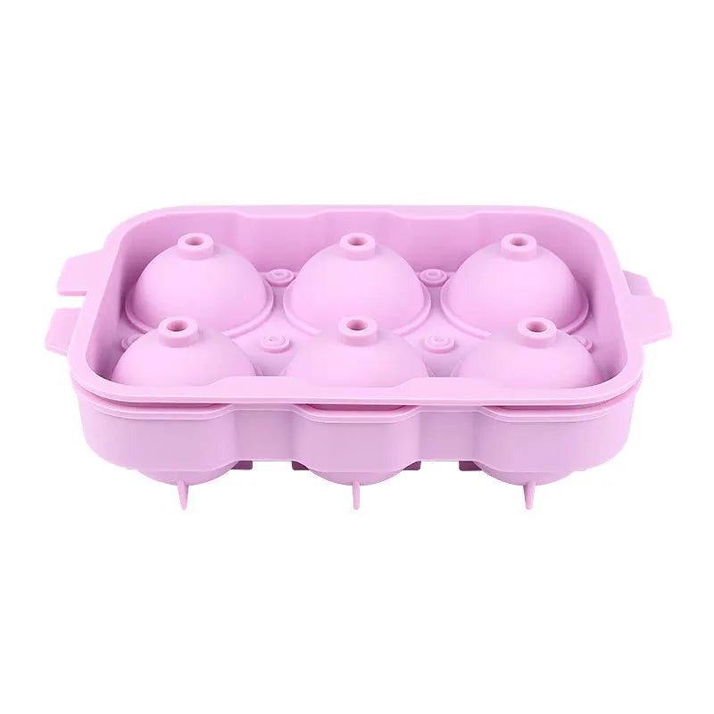 Silicone Ice Ball Mold – 6 Cavity Large Sphere Maker for Whiskey Ice Ball Mold Axl Light Purple