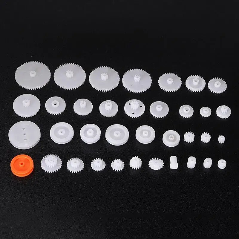 64-Piece M0.5 Plastic Gear Kit – Crown Worm Gears for Robots & DIY Gear Kit Axl
