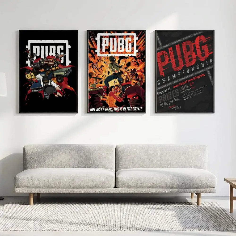 PUBG Battlegrounds HD Wall Poster – Gaming Room Art Decor Gaming Wall Poster Axl