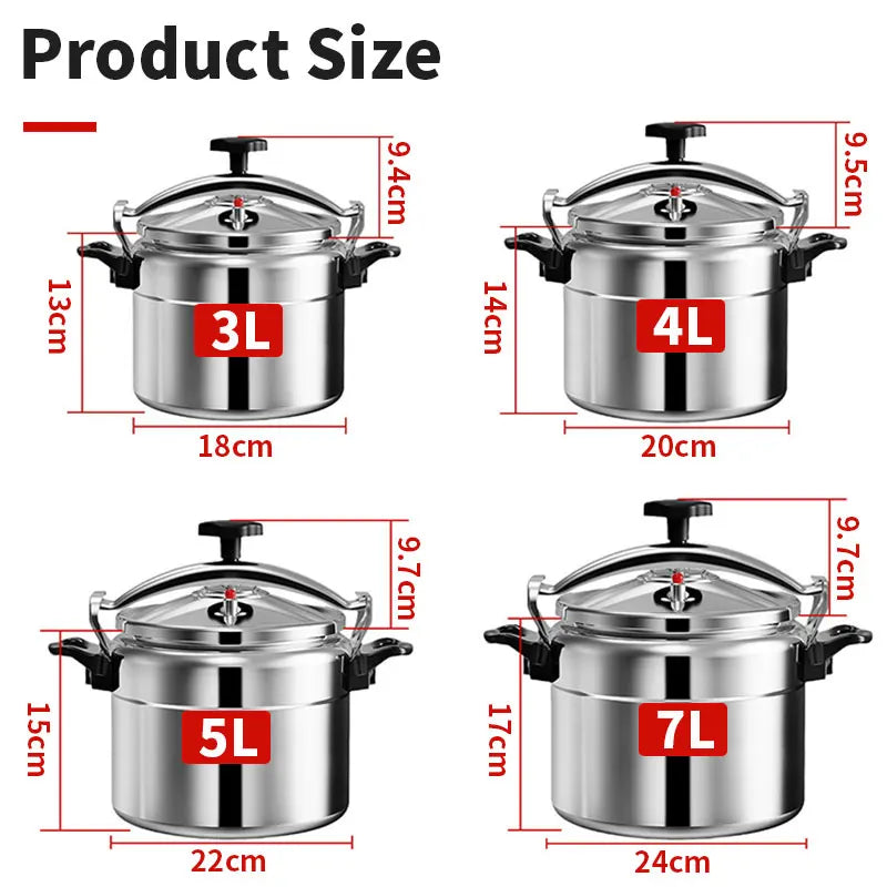 Aluminum Pressure Cooker 3L–5L | Gas Stovetop Canner Stovetop Pressure Cooker Axl