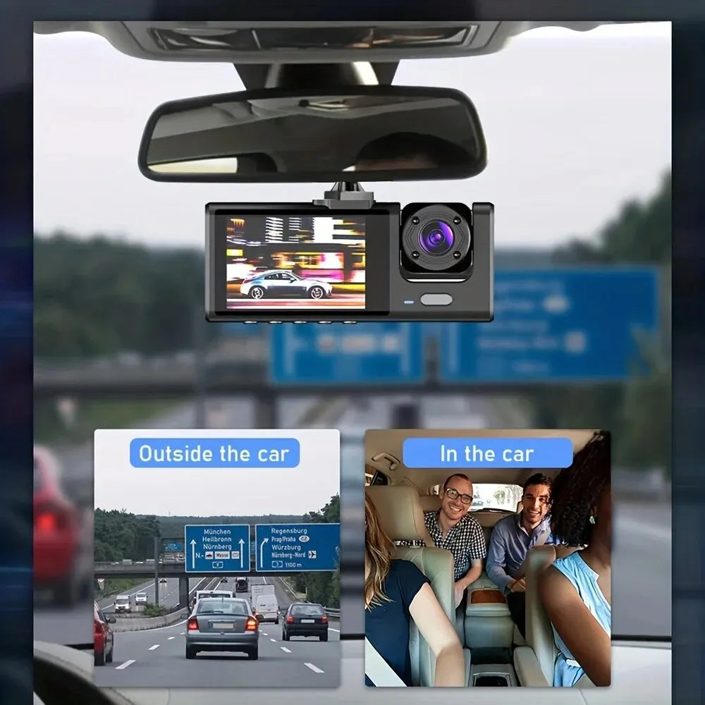 1080P Dual Lens Dash Cam – Front & Interior IR Night Vision DVR Dual Lens Dash Cam Axl