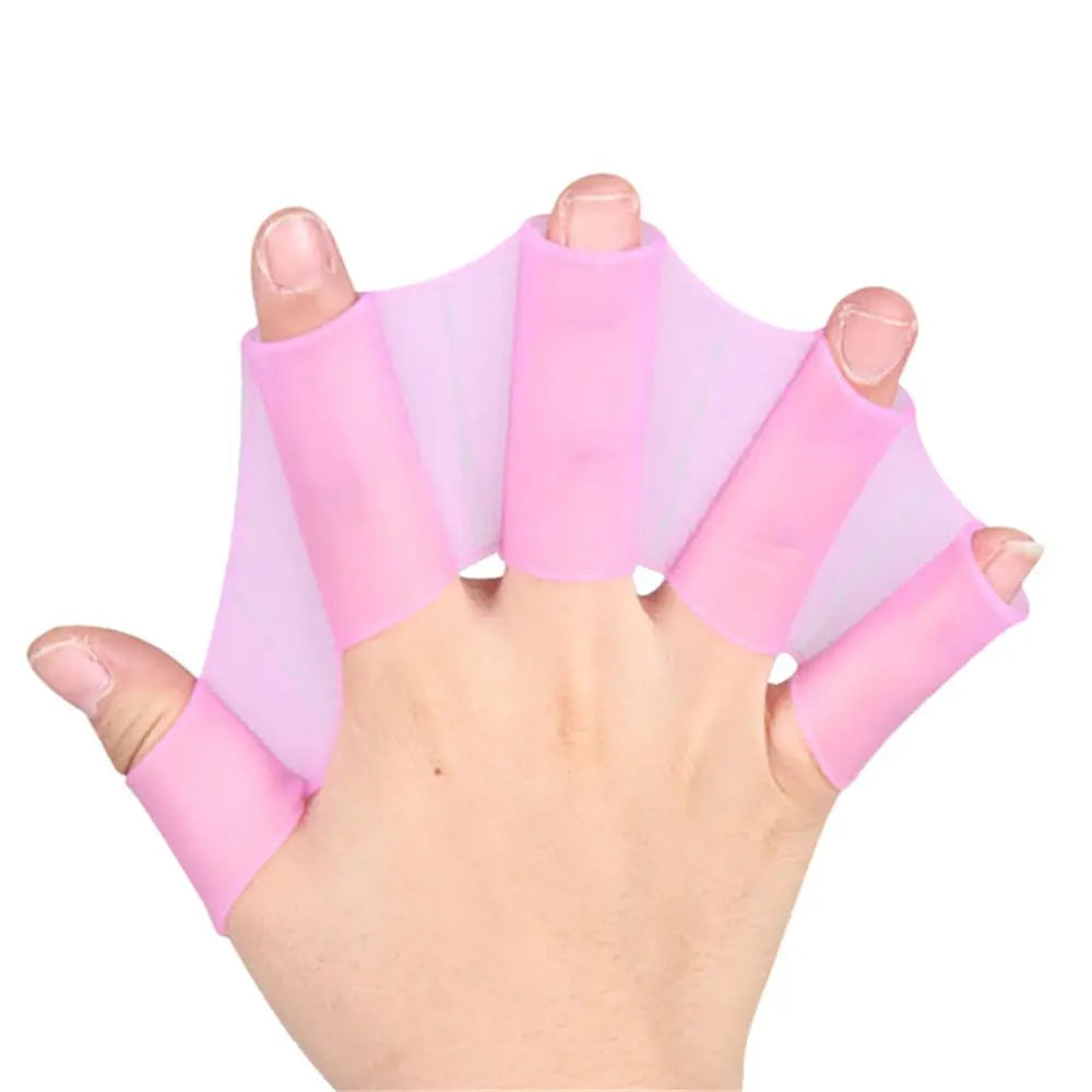 Silicone Frog Webbed Swimming Gloves – Hand Fins S/M/L Swim Training Gloves Axl Purple S